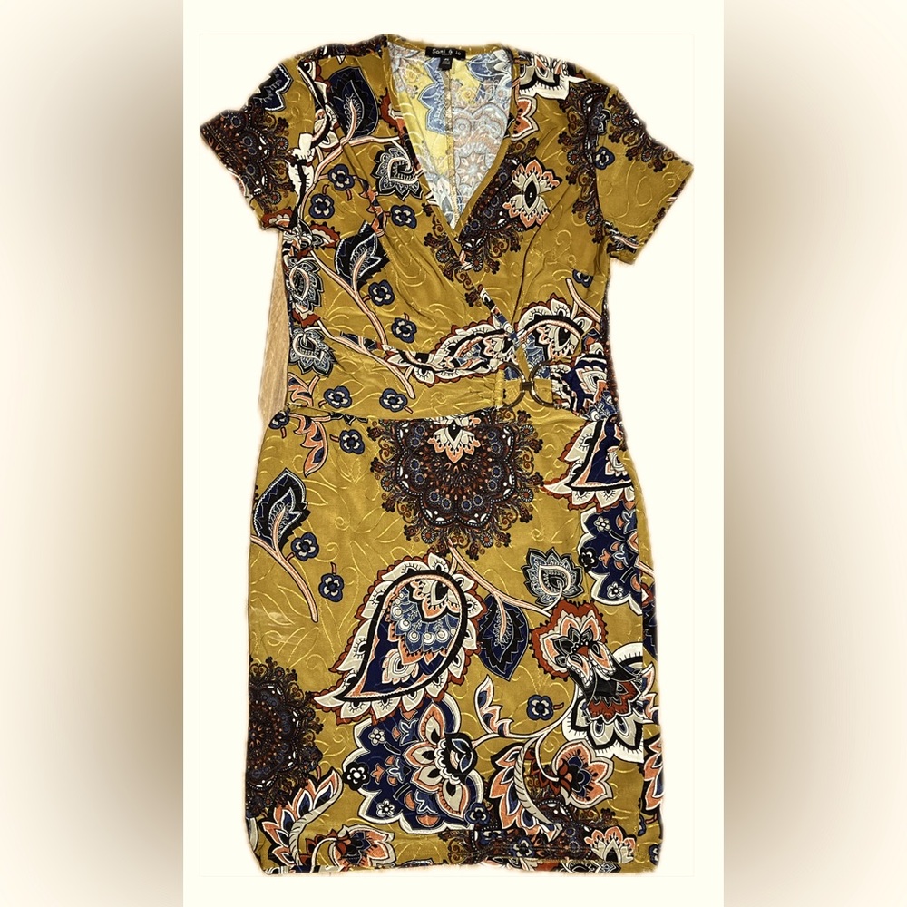 Sami & Jo Petite Paisley with Gold Buckle Dress